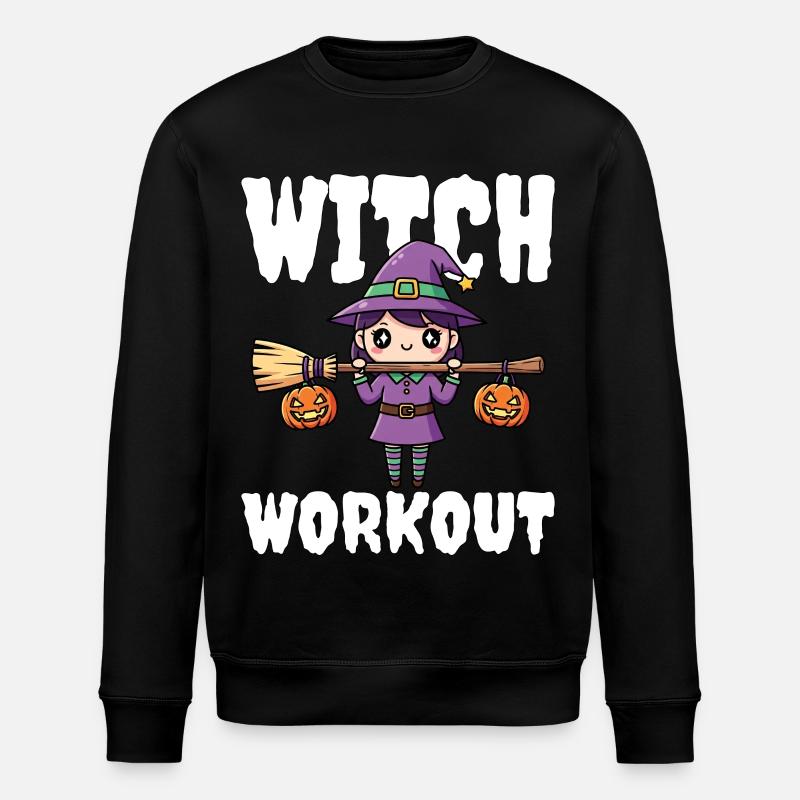 WITCH WORKOUT - WITCH HALLOWEEN - Stanley/Stella ROLLER Unisex Organic Sweatshirt - black