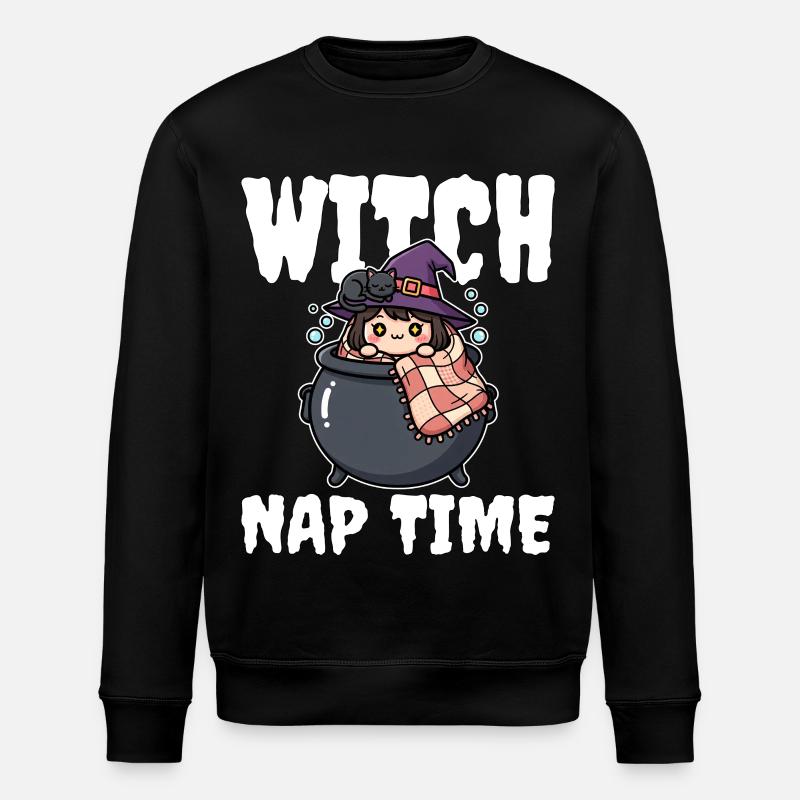 WITCH NAP TIME - WITCH HALLOWEEN - Stanley/Stella ROLLER Unisex Organic Sweatshirt - black