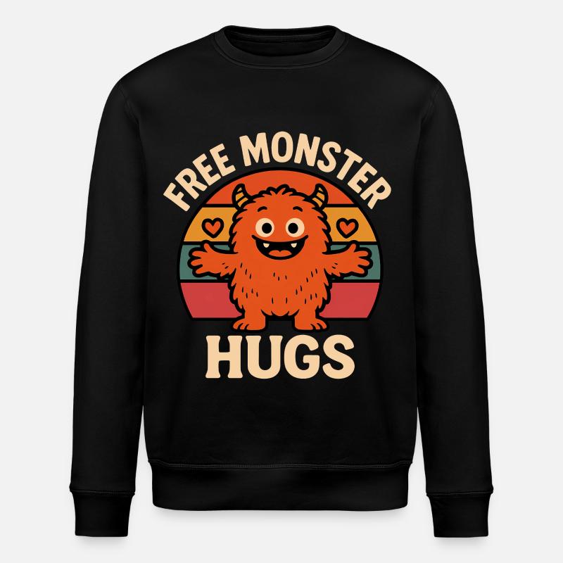 Gratuit Monster Hugs Retro Kawaii - Sweat bio ROLLER Stanley/Stella Unisexe - noir