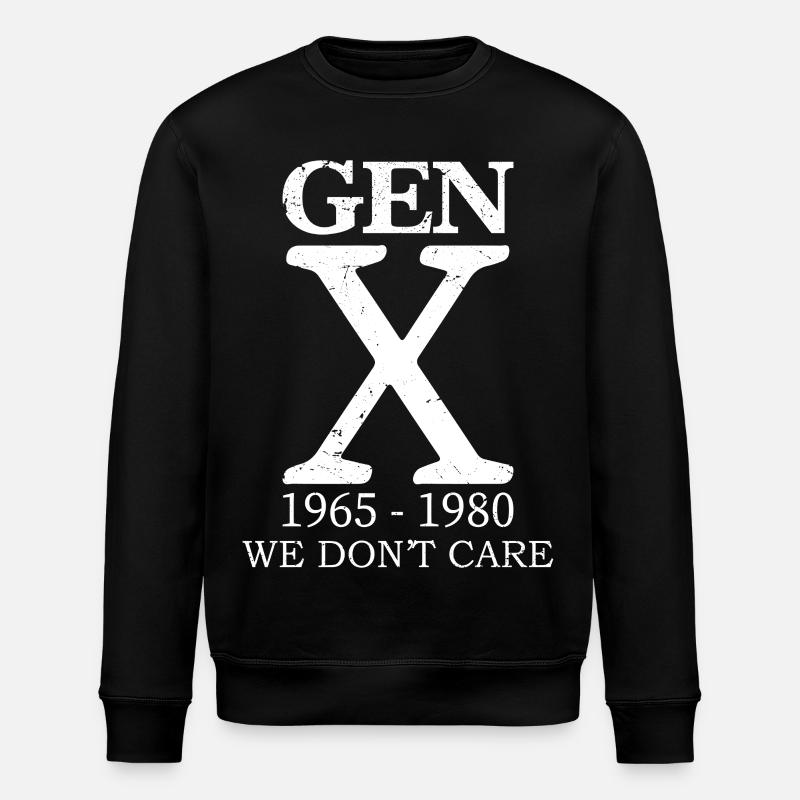 gen x we don't care - Stanley/Stella Unisex Bio-Sweatshirt ROLLER - Schwarz