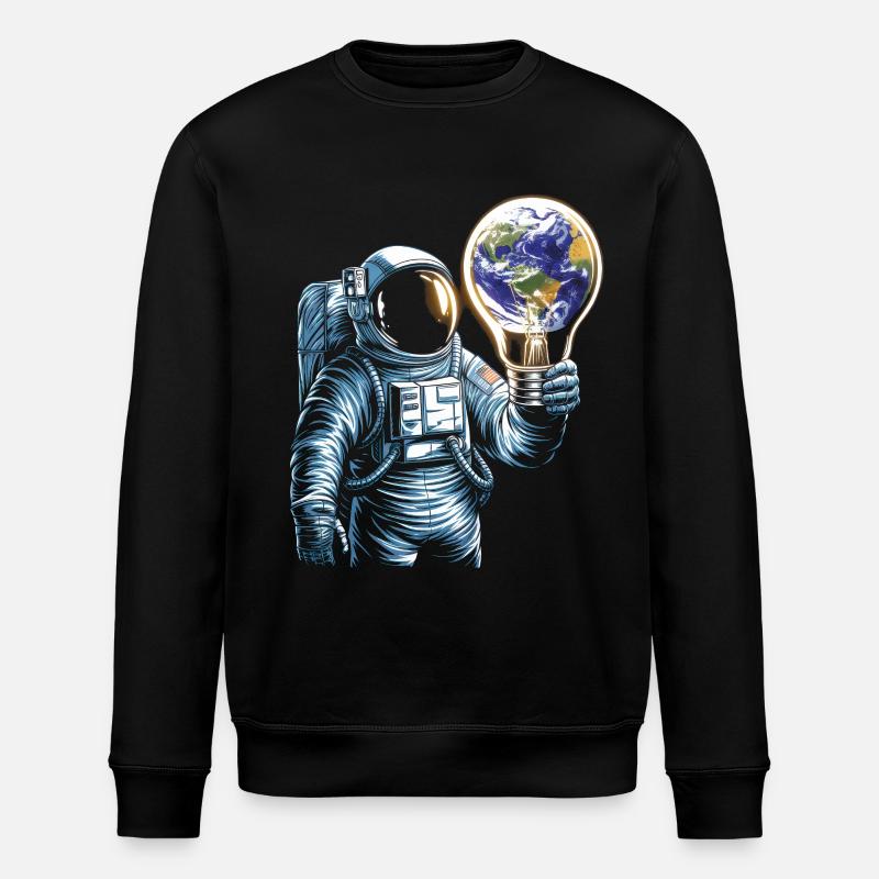 Astronaute spatial avec lampe globe - Sweat bio ROLLER Stanley/Stella Unisexe - noir