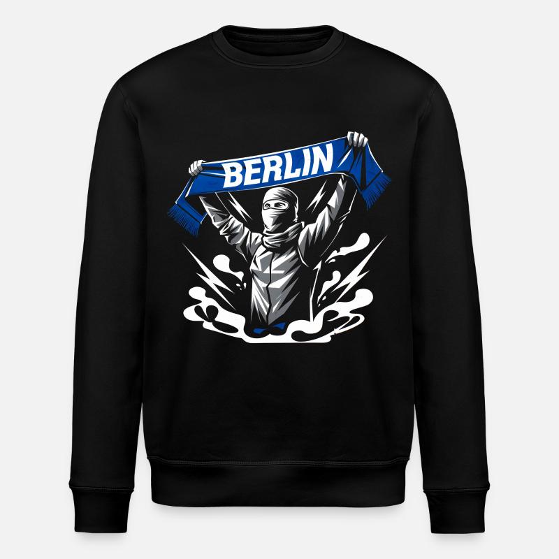 Stylized Neon Graffiti Berlin Scene - Stanley/Stella ROLLER Unisex Organic Sweatshirt - black