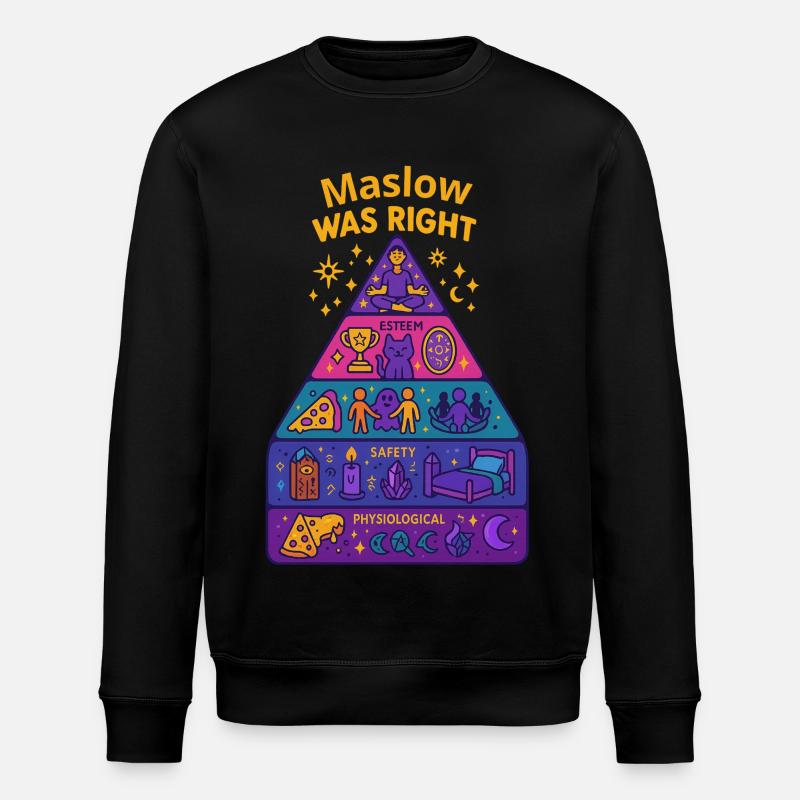 Maslow hatte Recht - Stanley/Stella Unisex Bio-Sweatshirt ROLLER - Schwarz