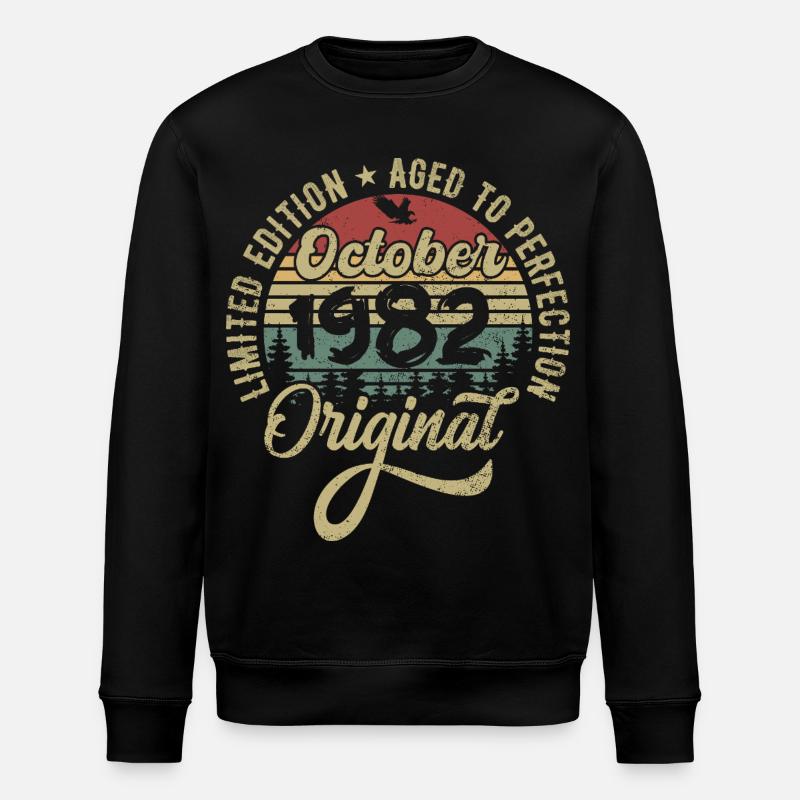 Octobre 1982 Anniversaire Octobre 1982 Octobre - Sweat bio ROLLER Stanley/Stella Unisexe - noir