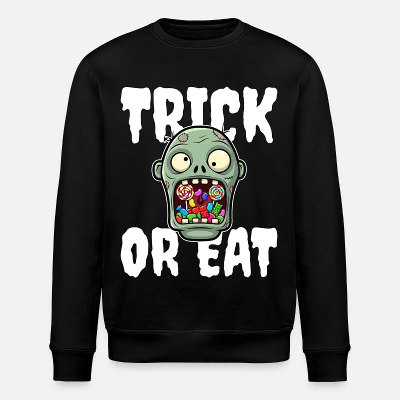 SÜSSES ODER ESSEN - ZOMBIE HALLOWEEN - Stanley/Stella Unisex Bio-Sweatshirt ROLLER - Schwarz