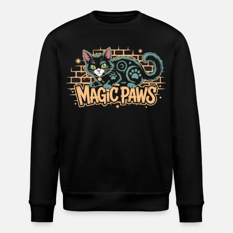 Chat magique avec motif étoile - Sweat bio ROLLER Stanley/Stella Unisexe - noir