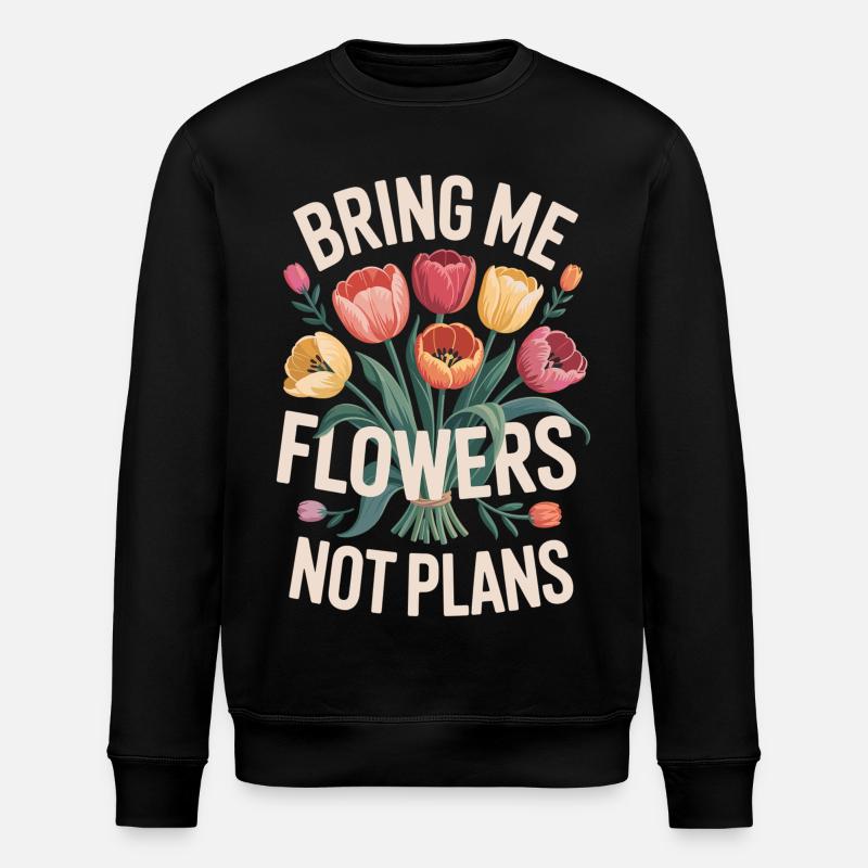 Bouquet with desired text - Stanley/Stella ROLLER Unisex Organic Sweatshirt - black