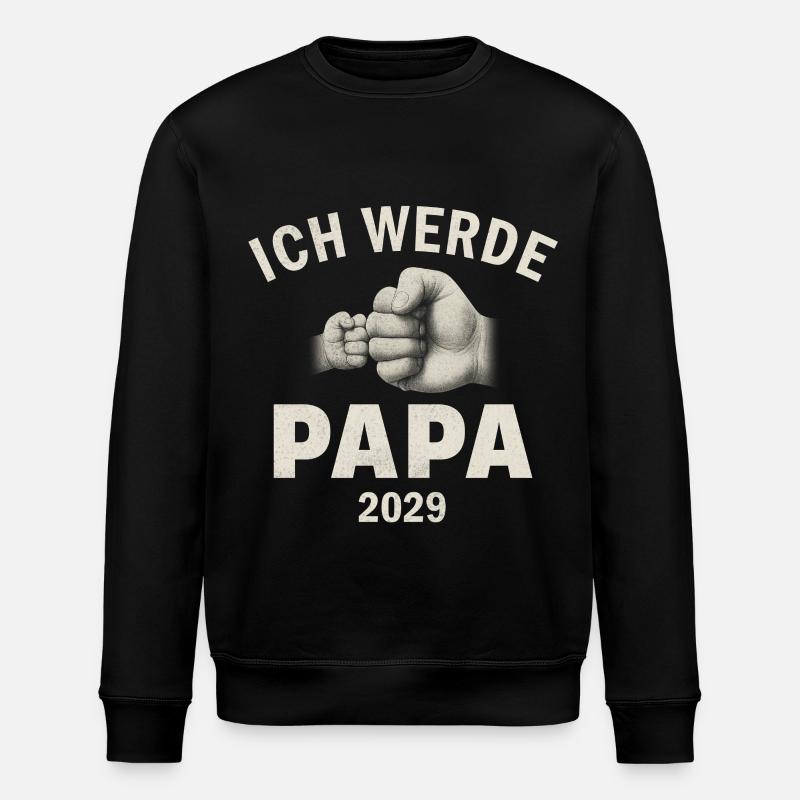 Ich werde Papa 2029 - Stanley/Stella Unisex Bio-Sweatshirt ROLLER - Schwarz
