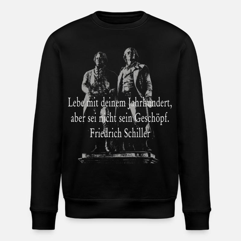 Friedrich Schiller Zitat - Stanley/Stella Unisex Bio-Sweatshirt ROLLER - Schwarz