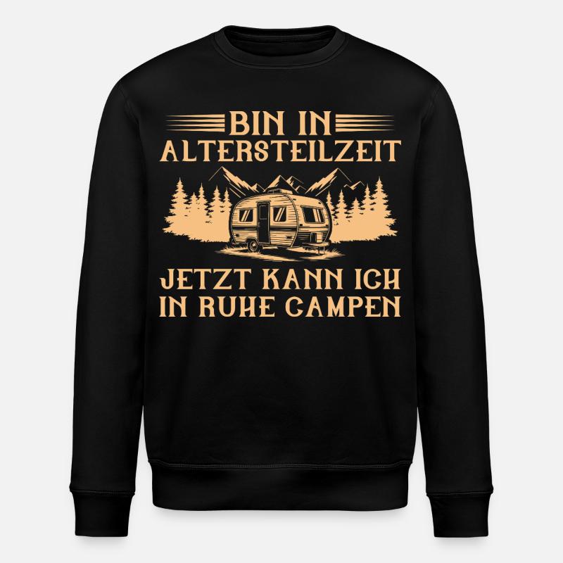 Bin in Altersteilzeit - Wohnwagen Camping Frührent - Stanley/Stella Unisex Bio-Sweatshirt ROLLER - Schwarz