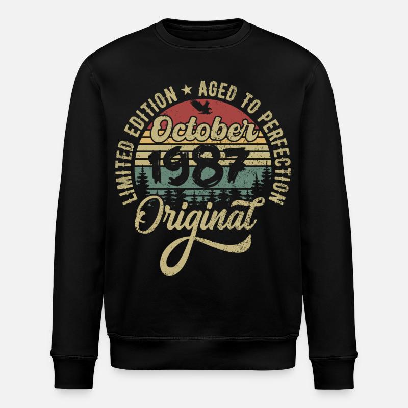 october 1987 anniversary october 1987 october - Stanley/Stella ROLLER Unisex Organic Sweatshirt - black