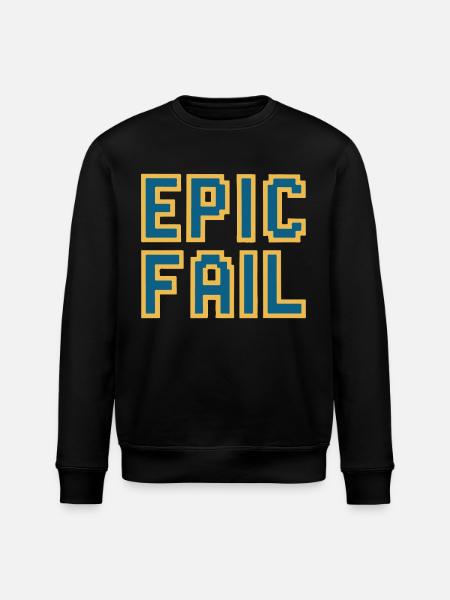Epic fail - retro 8-bit gaming meme - Stanley/Stella ROLLER Unisex Organic Sweatshirt - black
