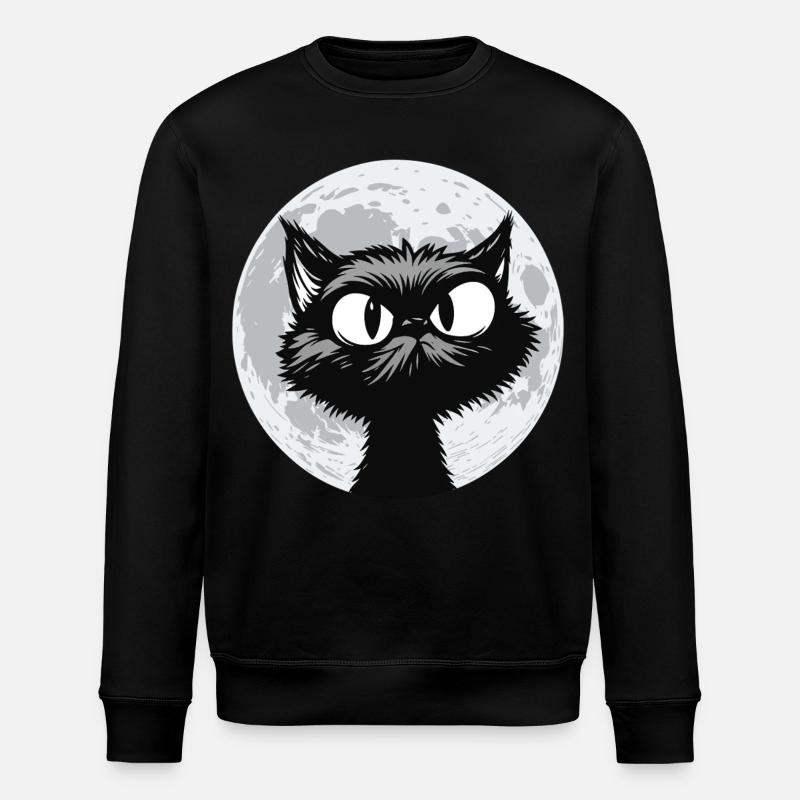Mondkatze Mitternacht - Stanley/Stella Unisex Bio-Sweatshirt ROLLER - Schwarz