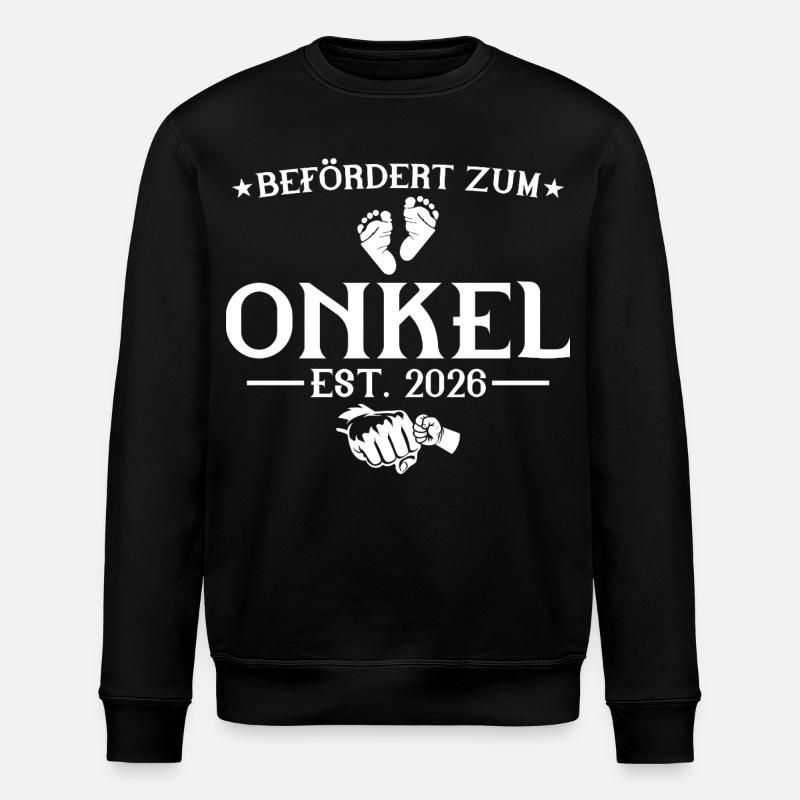 Promoted to uncle est. 2026 - Stanley/Stella ROLLER Unisex Organic Sweatshirt - black