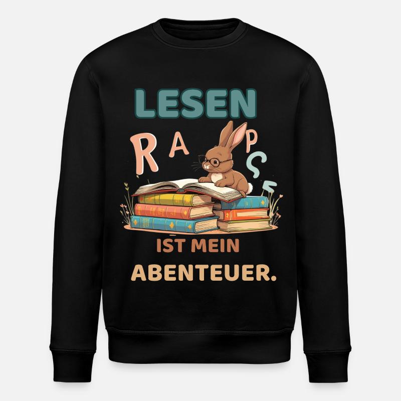 Aventure de lecture avec des lapins - Sweat bio ROLLER Stanley/Stella Unisexe - noir