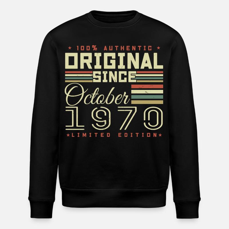 Legendary Since October 1970 | October 1970 - Stanley/Stella ROLLER Unisex Organic Sweatshirt - black