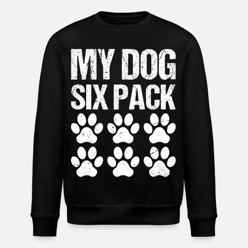 my dog six pack - Stanley/Stella ROLLER Unisex Organic Sweatshirt - black
