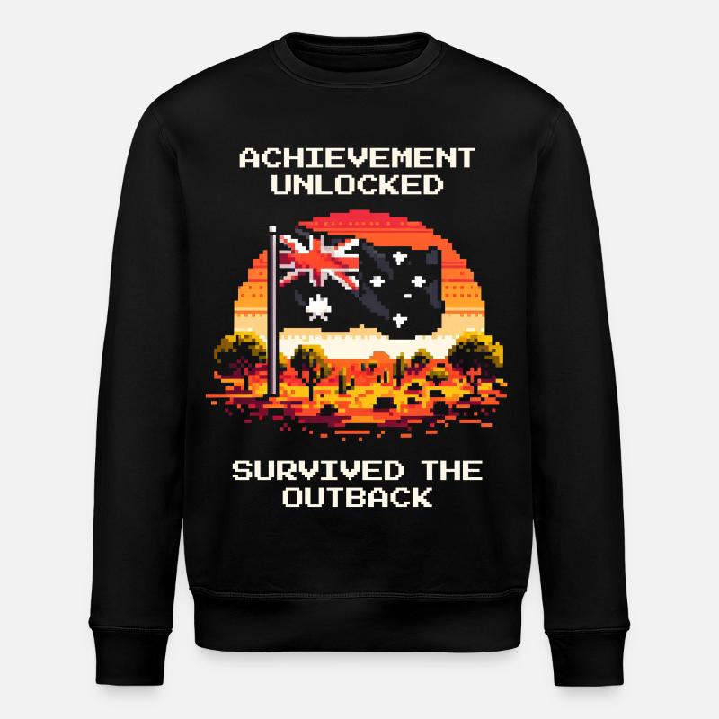 Achievement: Outback Survived | Australia - Stanley/Stella ROLLER Unisex Organic Sweatshirt - black