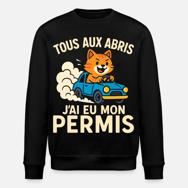 Conducteur Cadeau Permis De Conduire - Sweat bio ROLLER Stanley/Stella Unisexe - noir
