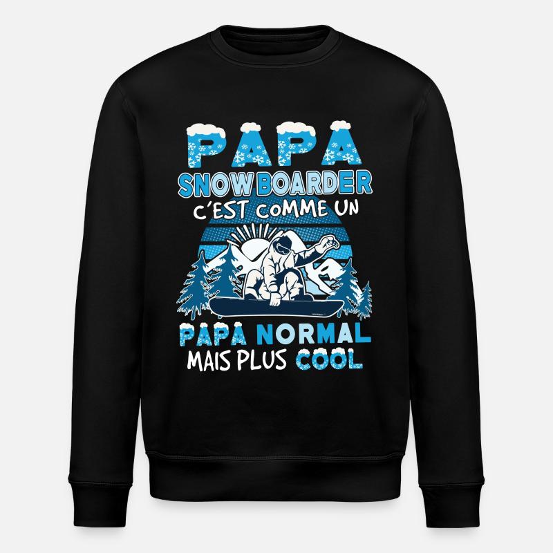 Papa Snowboarder - Stanley/Stella Unisex Bio-Sweatshirt ROLLER - Schwarz