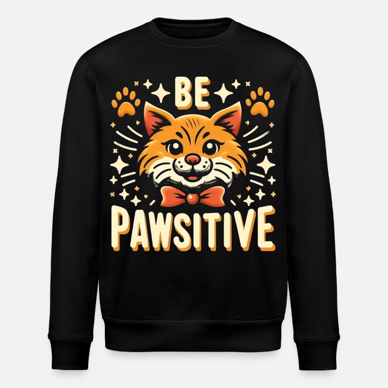 Être patte chat mignon - Sweat bio ROLLER Stanley/Stella Unisexe - noir