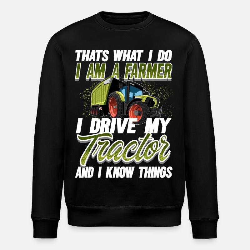Tractor Farmer - Stanley/Stella ROLLER Unisex Organic Sweatshirt - black
