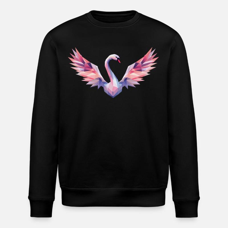 Geometric Swan with Gradient - Stanley/Stella ROLLER Unisex Organic Sweatshirt - black