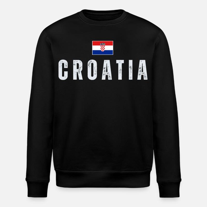 Drapeau croate, j’adore la Croatie - Sweat bio ROLLER Stanley/Stella Unisexe - noir