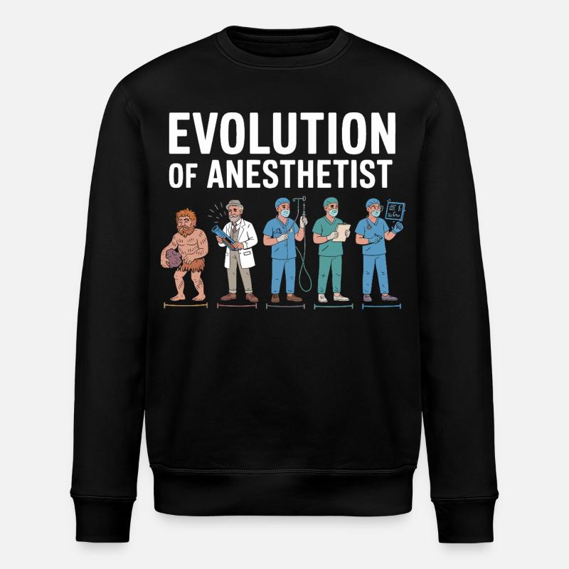 Evolution der Anästhesisten Illustration - Stanley/Stella Unisex Bio-Sweatshirt ROLLER - Schwarz