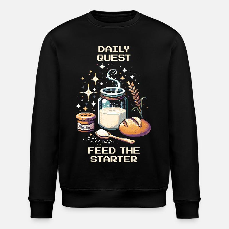 Daily Quest: Feeding Starter | Sourdough - Stanley/Stella ROLLER Unisex Organic Sweatshirt - black