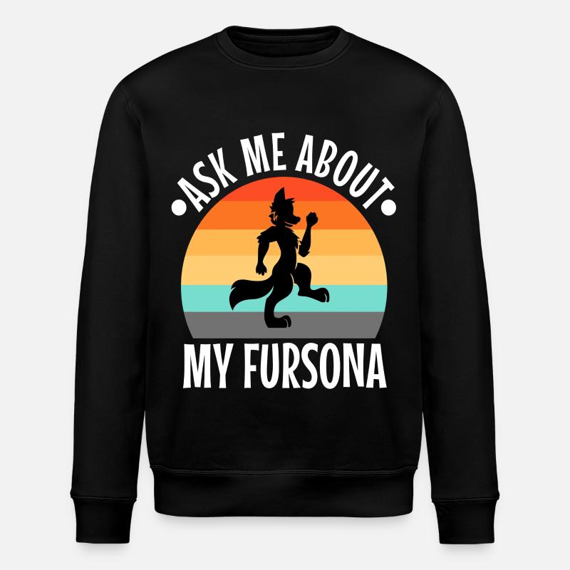 Ask me about my Fursona - Stanley/Stella ROLLER Unisex Organic Sweatshirt - black