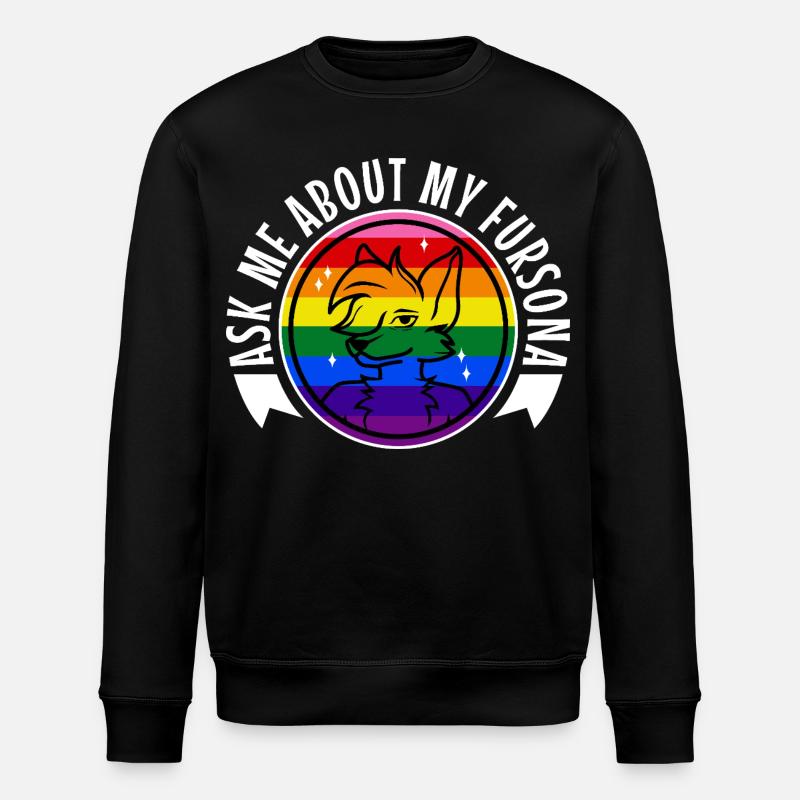 Ask me about my Fursona - Stanley/Stella Unisex Bio-Sweatshirt ROLLER - Schwarz