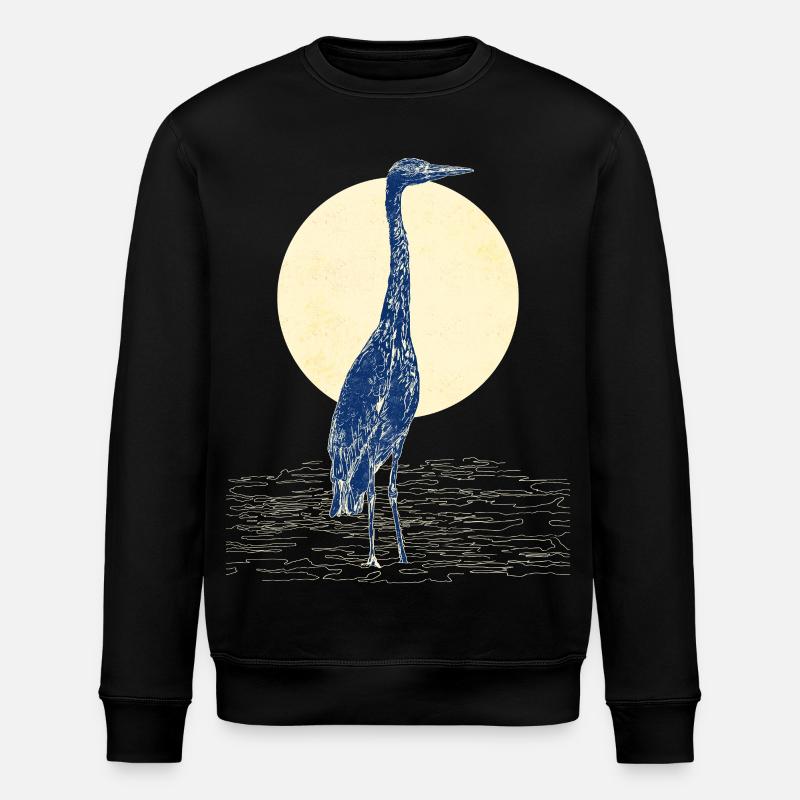 GREY HERON - Stanley/Stella ROLLER Unisex Organic Sweatshirt - black