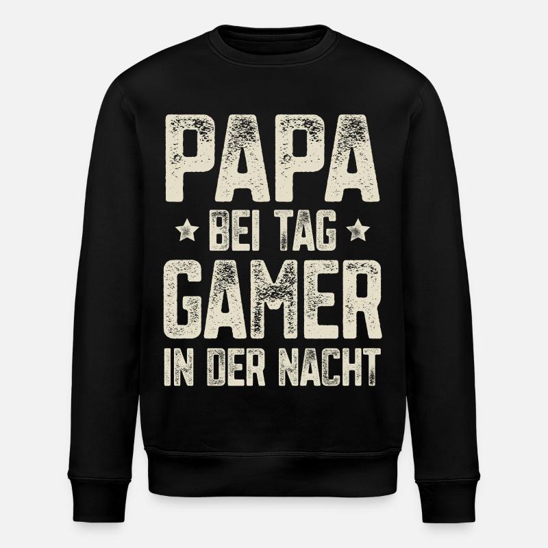 Papa Gamer Gaming - Stanley/Stella Unisex Bio-Sweatshirt ROLLER - Schwarz