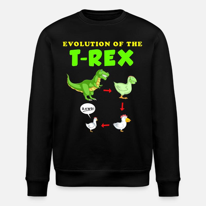 Die Entwicklung der T-Rex-Dinosaurier-Illustration - Stanley/Stella Unisex Bio-Sweatshirt ROLLER - Schwarz