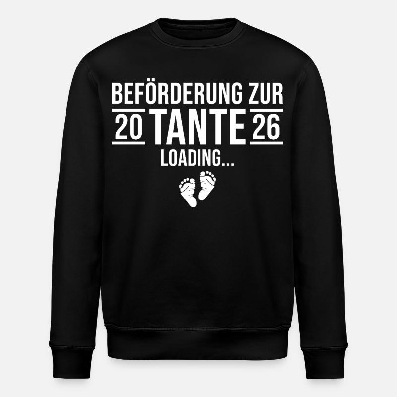 Tante 2026 loading - Werdende Patentante - Stanley/Stella Unisex Bio-Sweatshirt ROLLER - Schwarz