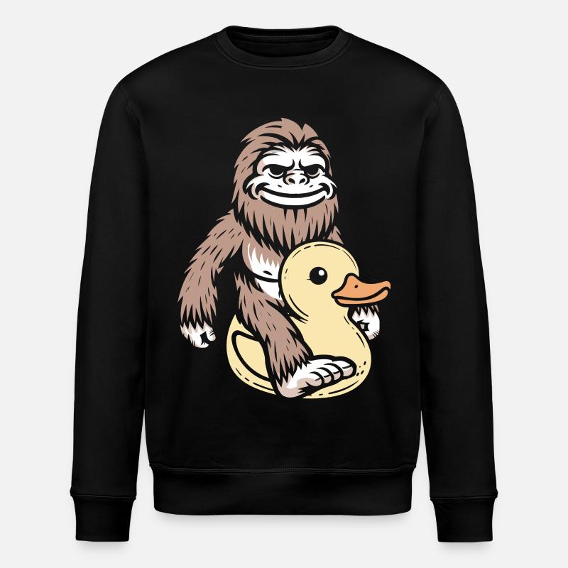 Bigfoot Quietscheente Gummiente Ente - Stanley/Stella Unisex Bio-Sweatshirt ROLLER - Schwarz