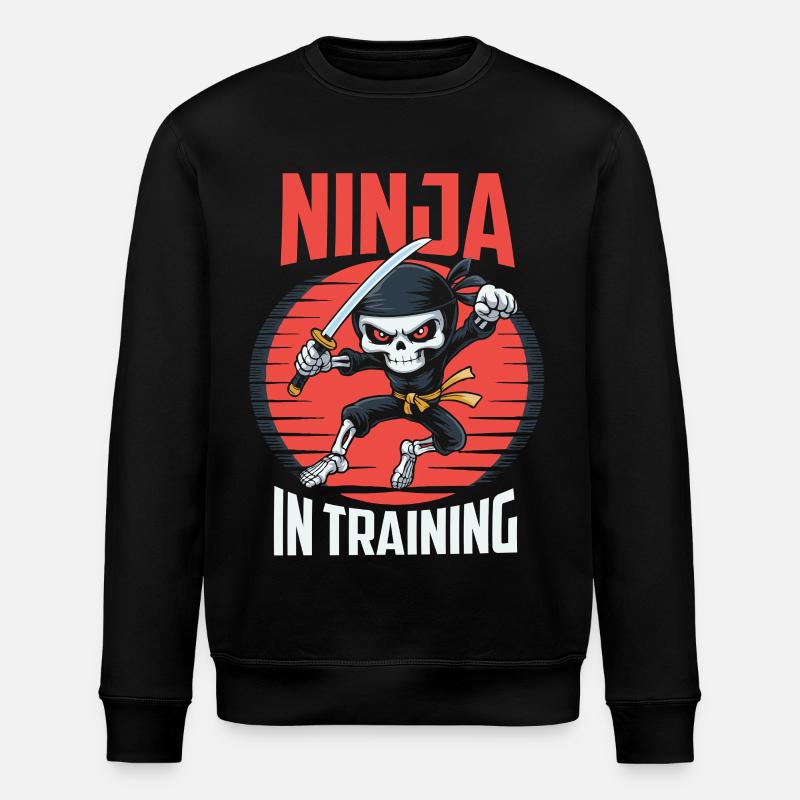 Ninja Skelett Halloween  - Stanley/Stella Unisex Bio-Sweatshirt ROLLER - Schwarz