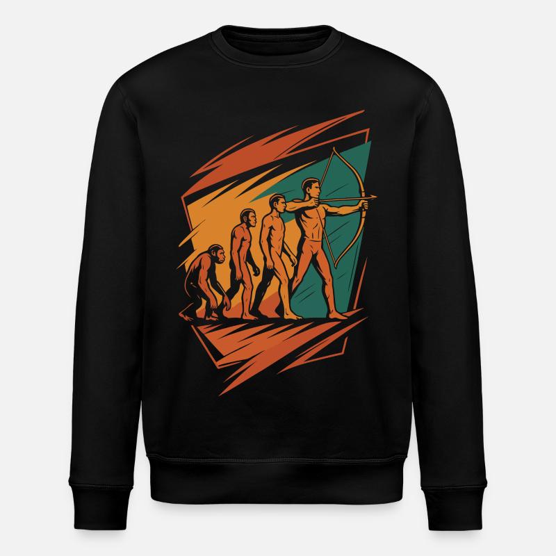 Evolution of Archery Archer Bow Target - Stanley/Stella ROLLER Unisex Organic Sweatshirt - black