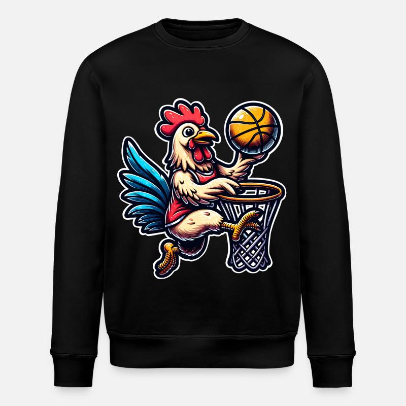 Basketball Huhn  - Stanley/Stella Unisex Bio-Sweatshirt ROLLER - Schwarz