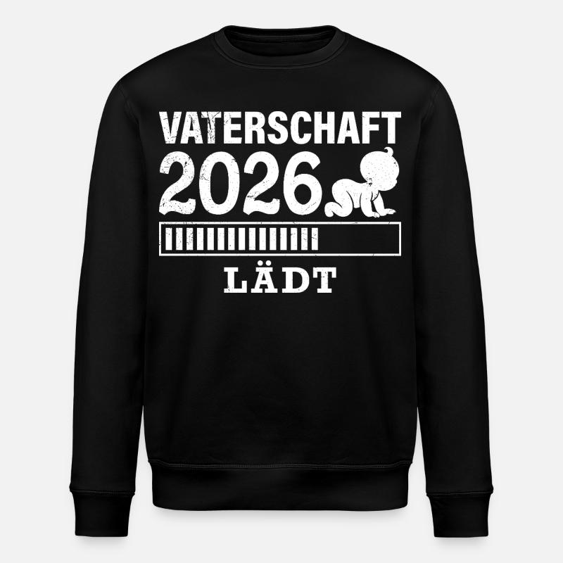 Werdender Papa VATERSCHAFT WIRD GELADEN 2026 - Stanley/Stella Unisex Bio-Sweatshirt ROLLER - Schwarz