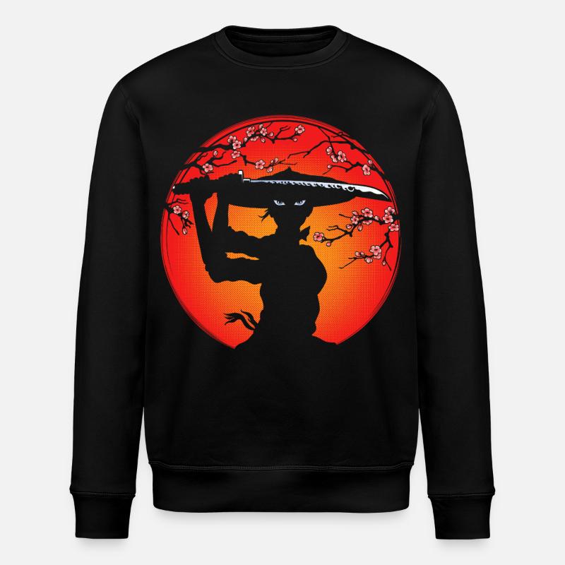 Samurai-Mädchen - Stanley/Stella Unisex Bio-Sweatshirt ROLLER - Schwarz