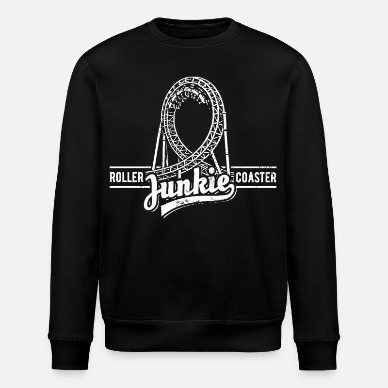 Rollercoaster Junkie -  Achterbahn - Looping - Stanley/Stella Unisex Bio-Sweatshirt ROLLER - Schwarz