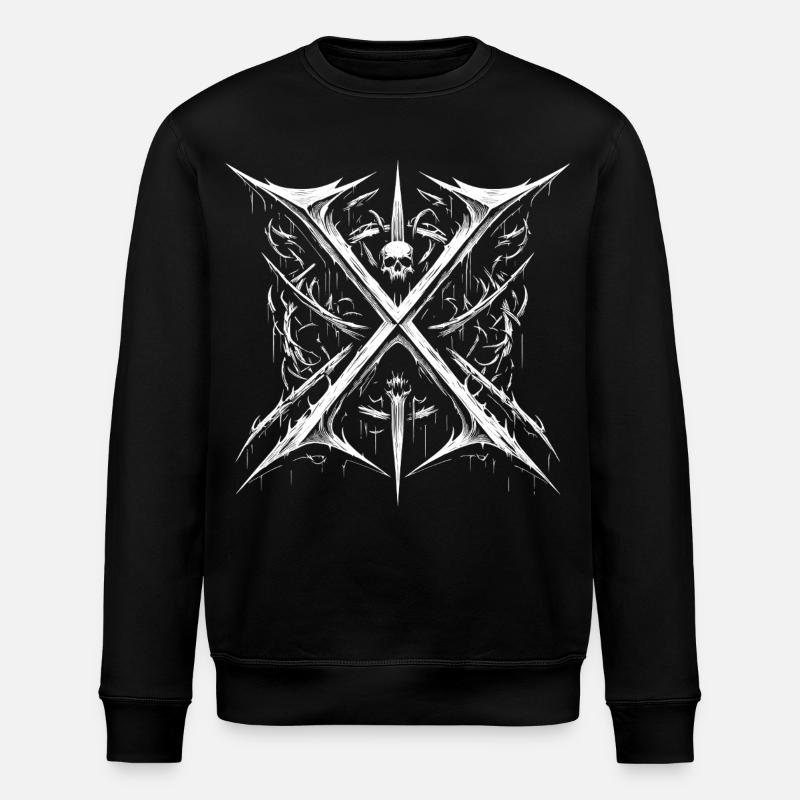 Heavy Metal - Düstere Gothic Kriegsflagge  - Stanley/Stella Unisex Bio-Sweatshirt ROLLER - Schwarz