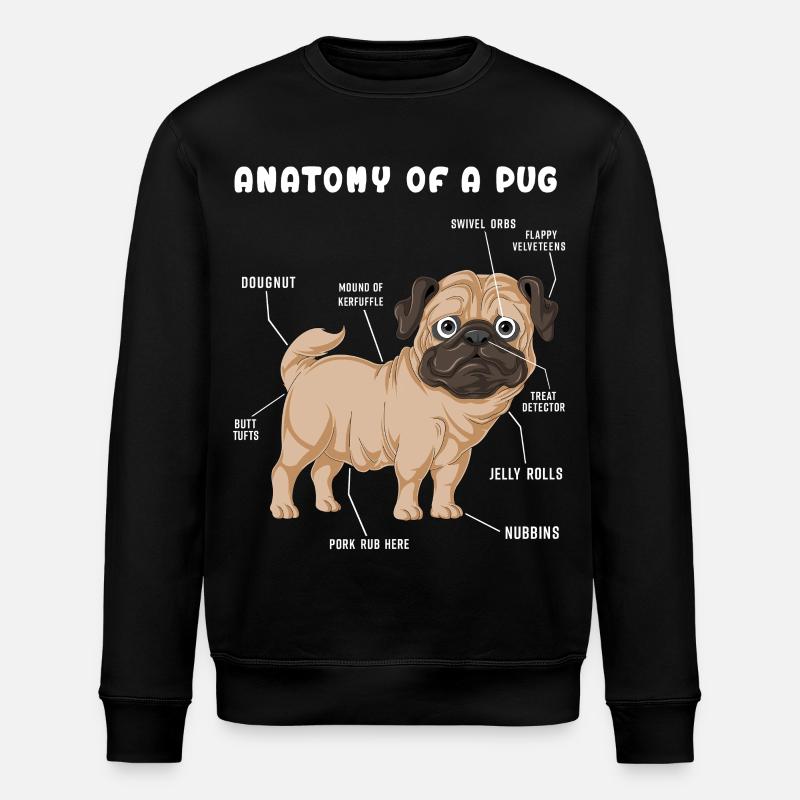 Mops-Anatomie - Stanley/Stella Unisex Bio-Sweatshirt ROLLER - Schwarz