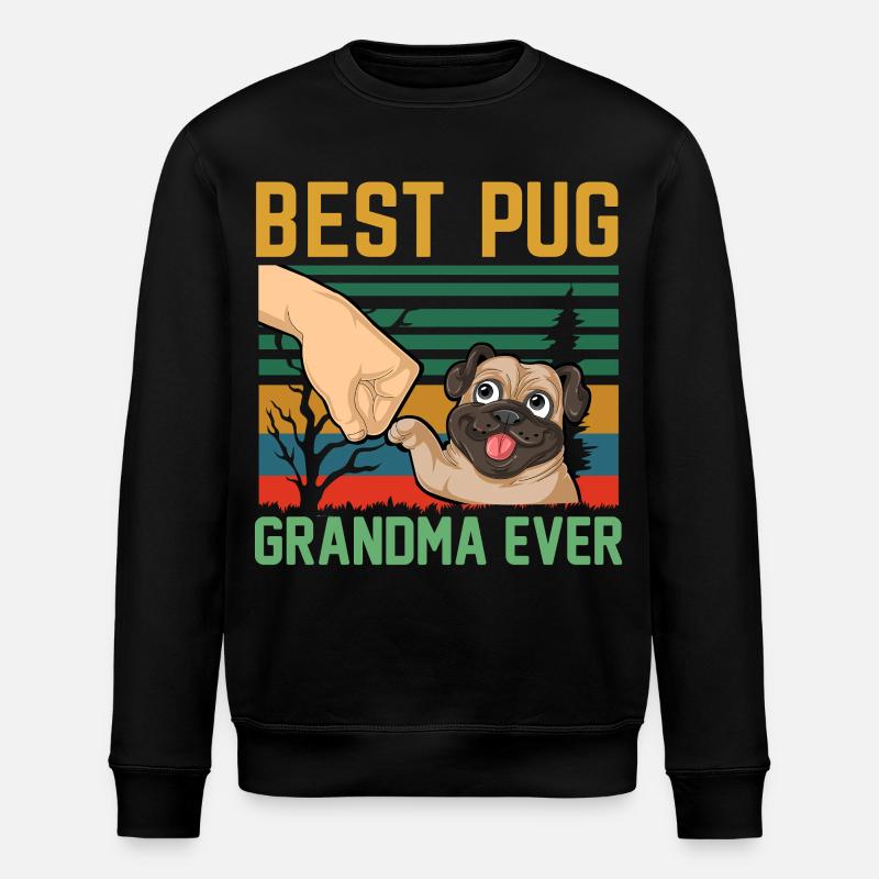 Mops-Oma - Stanley/Stella Unisex Bio-Sweatshirt ROLLER - Schwarz