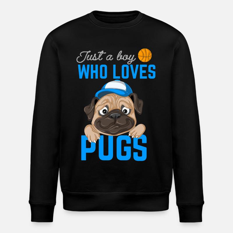 Pug for boys - Stanley/Stella ROLLER Unisex Organic Sweatshirt - black