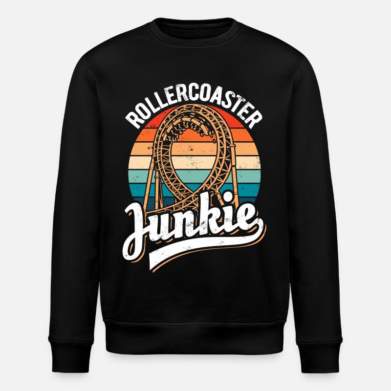 Rollercoaster Junkie - Roller Coaster - Boucle - Sweat bio ROLLER Stanley/Stella Unisexe - noir