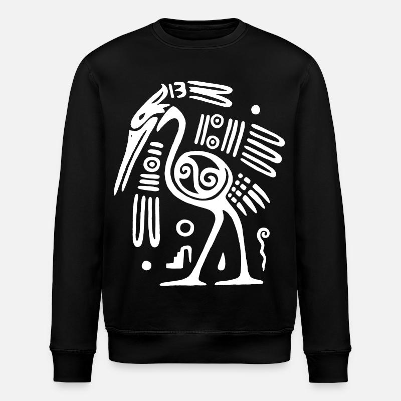 Oiseau totem blanc - Sweat bio ROLLER Stanley/Stella Unisexe - noir