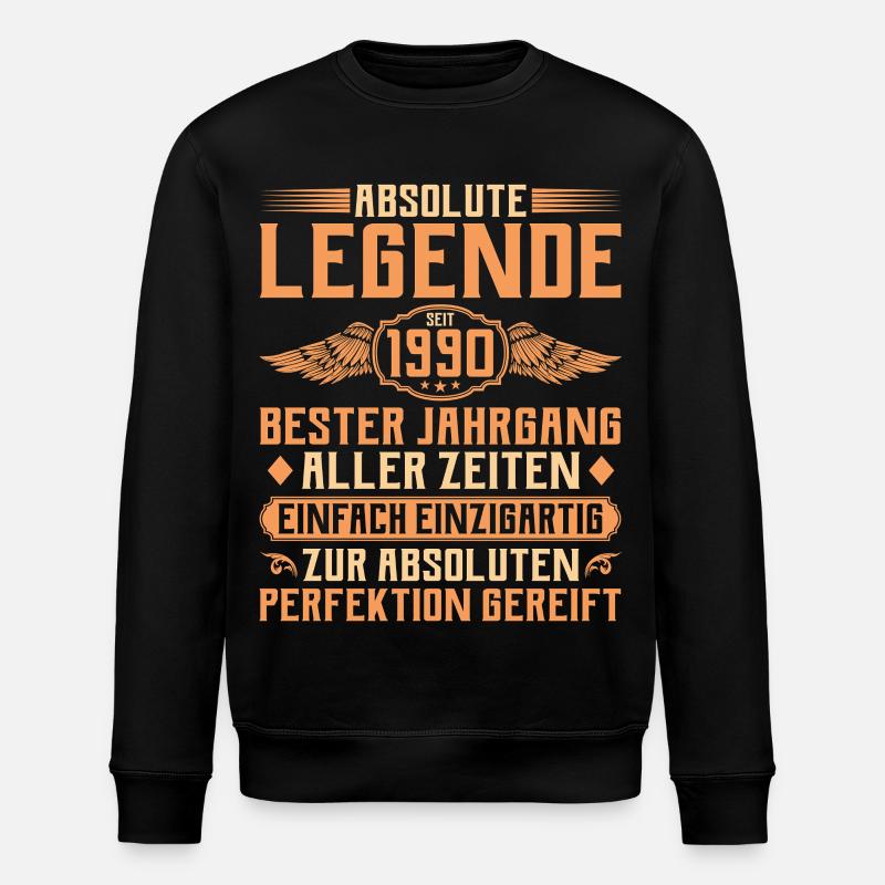 35th birthday - Legend since 1990 - Stanley/Stella ROLLER Unisex Organic Sweatshirt - black